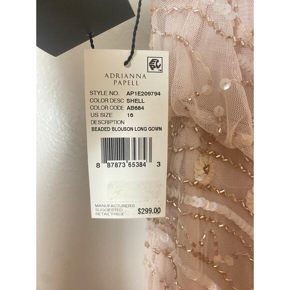 NWT ADRIANNA PAPELL DRESS GOWN 16 MOTHER OF THE BRIDE EVENING FORMAL WEDDING - Picture 3 of 16